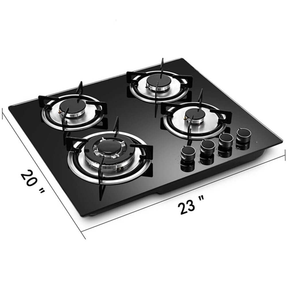 4 Burners Gas Cooktop Built-in Stove Gas Powered Rectangular Burner Gas Cooktops for Homes Hotels Restaurants
