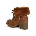 thumbnail image 3 of Women Faux Fur Cuff Stacked Lug Sole Chunky Heel Combat Boot 19543, 3 of 6