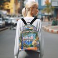 thumbnail image 7 of FORMRS Mini Backpack Purse for Women Quilted Travel Daypack Casual Shoulder Bag, Blue Window, 7 of 7