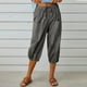 thumbnail image 1 of Neewe Women's Capri Pants High Waist Drawstring Cinch Elastic Drawstring Loose Casual Trouser with Pockets, 1 of 6