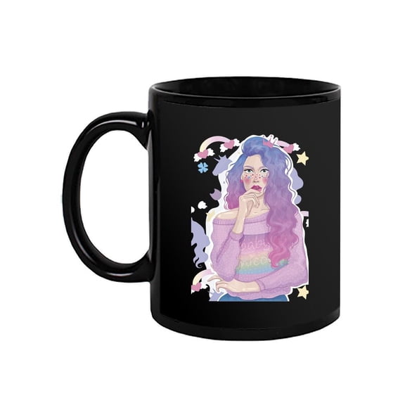 Beautiful Girl With Trendy Hair Mug - Image by Shutterstock