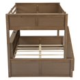 thumbnail image 5 of Bellemave Full XL Over Queen Size Bunk Bed, Wood Queen Bunk Beds with Charging Station and Bookcase Shelves Heavy Duty Floor Bunk Bed for Teens, Adults (Antique Wood), 5 of 10