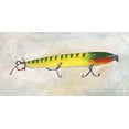 thumbnail image 2 of Moore, Regina 24x14 Gold Ornate Wood Framed with Double Matting Museum Art Print Titled - Retro Fishing Lure I, 2 of 4