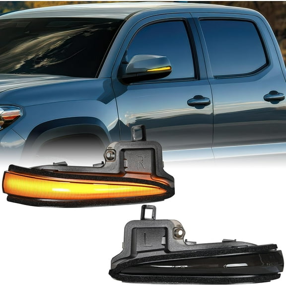 Nilight Side Mirror Marker Light Sequential Amber Left Right Turn Signal Light Smoked Lens Plug and Play Waterproof Compatible With Toyota Tacoma RAV4 XA50 Highlander XU70