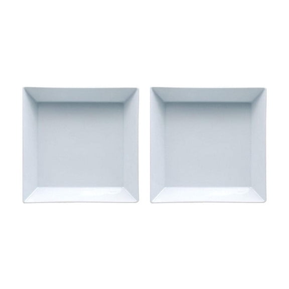 Porcelain Merid 8.5" x 8.5" x h:1.75" 37 oz. Square White Porcelain Bowl (Set of 2)