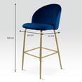 thumbnail image 4 of Sillas Altas Zurich Mirel Banco Desayunador Tapizado con Asiento Suave 2 Piezas Azul Oscuro, 4 of 6
