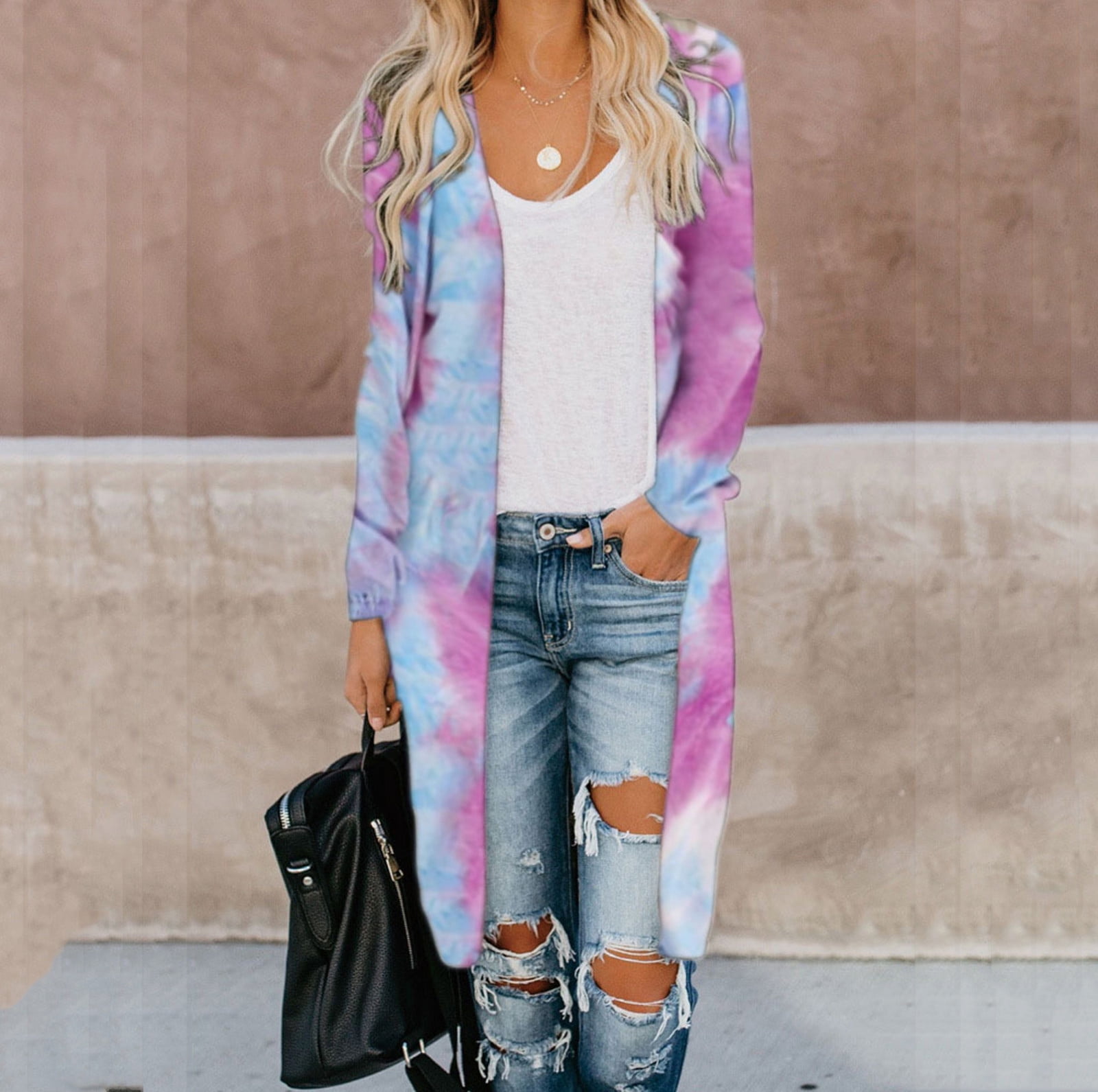 Lidyce Women's Chiffon Tie dye Kimono 