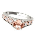 thumbnail image 2 of Aonejewelry 1 Ct. Halo Two Tone Morganite and Diamond Engagement Ring Crafted In 14k Solid White Gold, 2 of 4