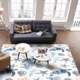 thumbnail image 4 of Area Rugs Indoor Non-Slip Rectangle Rug 4x6 Ft Summer Ocean Turtle Seashell Starfish Coral Rug Rubber Backing Floor Mats Non Shedding Home Decor Carpet for Entryway Living Room, 4 of 8