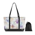 thumbnail image 7 of FORMRS Canvas Laptop Tote Bag for Women with 15.6" Computer Compartments Shoulder Handbag, Purple Flower Pattern, 7 of 7