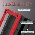 thumbnail image 5 of Kebiory Case for Walmart ONN 10.1 Inch Gen 4 2024 Tablet(Model:100135925),Heavy Duty Shockproof Cover with Kickstand&Shoulder Strap Kids Friendly Case for Onn 10.1 inch 2024 Tablet (Red/Black), 5 of 7