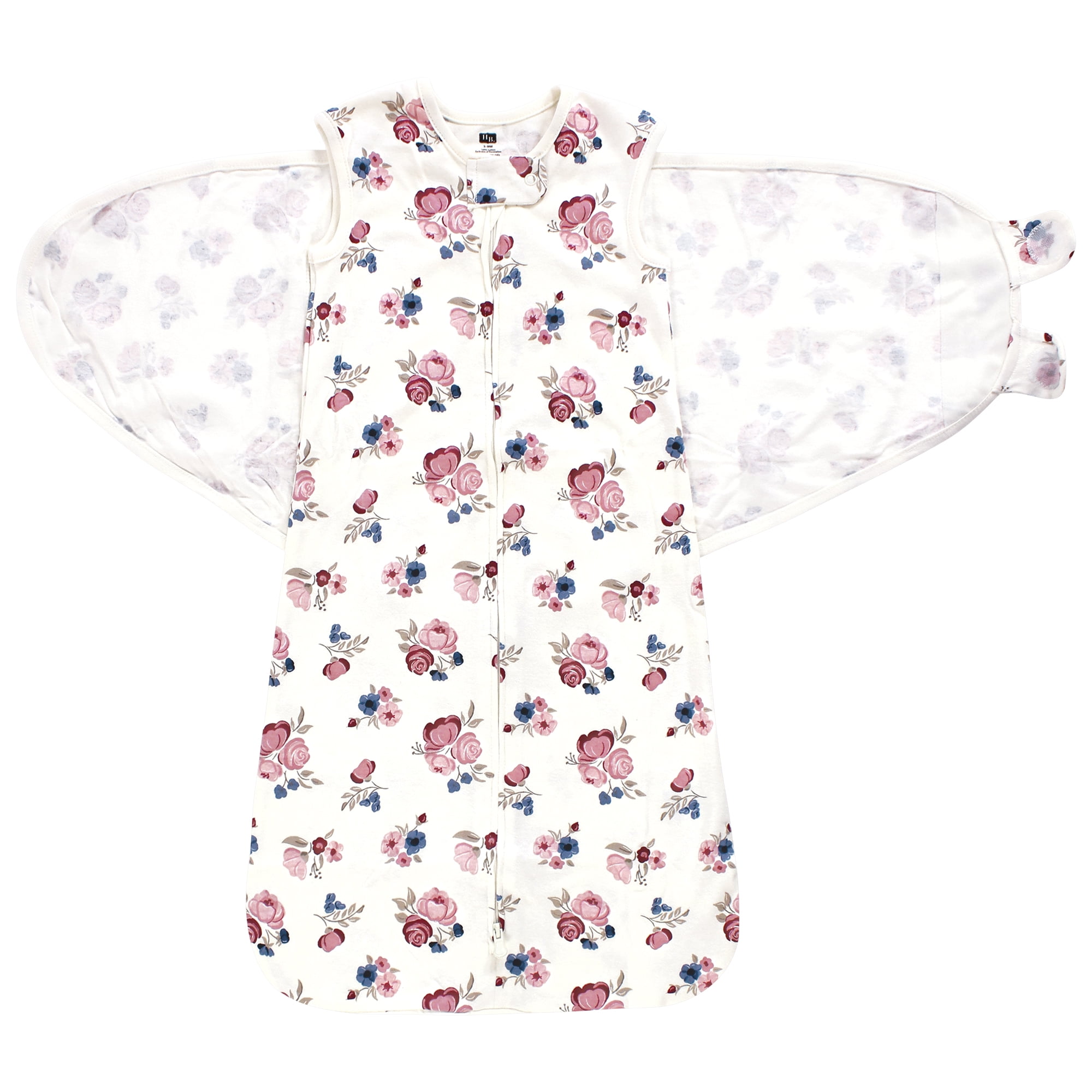 Hudson Baby Infant Girl Convertible Swaddle Sleep Sack, Dusty Rose Floral, 3-9 Months