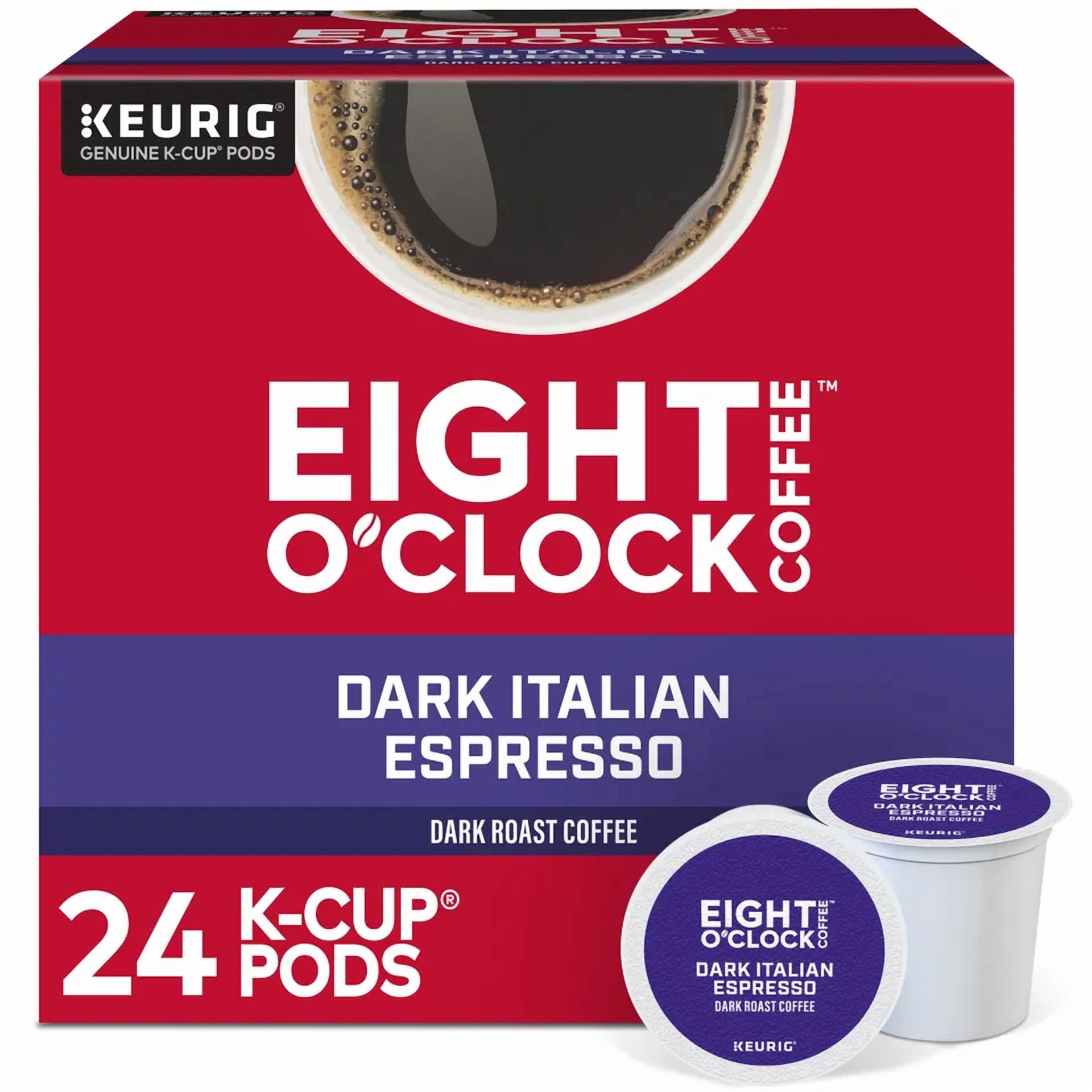 Eight O'Clock Coffee Dark Italian Espresso Roast, Dark Roast, 24 K-Cup Pods