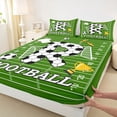 thumbnail image 4 of Erosebridal Boys Personalized Gifts Bed Sheets,Alphabet R Pattern Football Sport Games Theme King Sheets For Kids 4pcs, 4 of 6