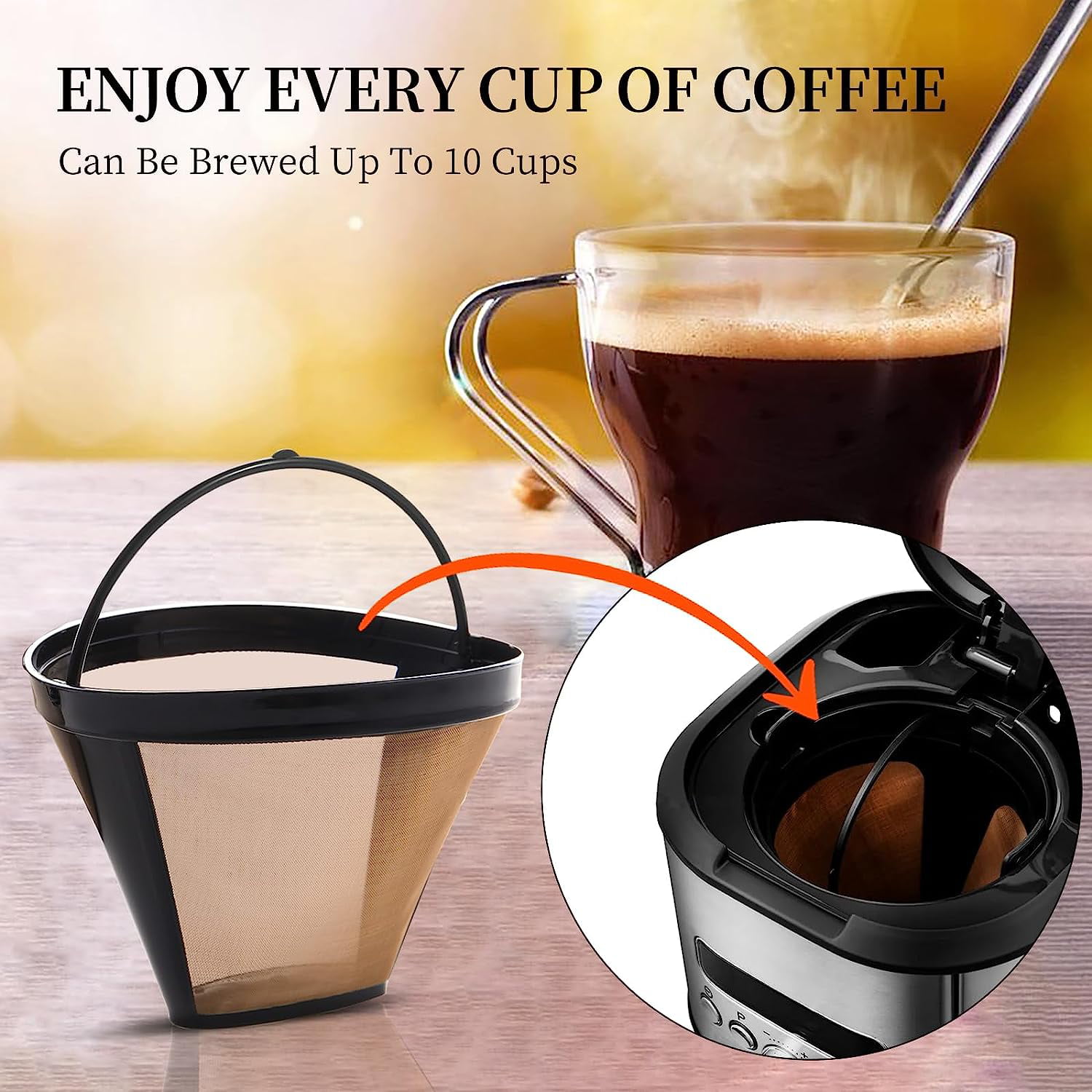 Gerich Coffee Maker Reusable Coffee Filters, 2-Pack ,for Ninja