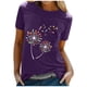 thumbnail image 2 of Puntoco Mujeres Casual Carta Impresión Mangas Cortas O-Cuello Camiseta Suelta Blusa tops Puntoco Puntoco-3466, 2 of 6