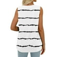thumbnail image 4 of Timegard Womens Summer Tops V-Neck Striped Pleated Sleeveless Comfy Casual Tunic Tops for Leggings, 4 of 6