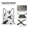 thumbnail image 4 of Fuzoiu Monochrome Flying Ravens Print Drawstring Backpack for Gym, Travel, Yoga,Sports Sackpack String Bag for Women Men-Small, 4 of 6