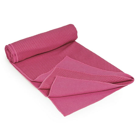 HIWEL Yoga Mat Towel 72 by 24 inches Absorbent Microfiber Non Slip Grip for Hot Yoga, Bikram, Pilates, Exercise