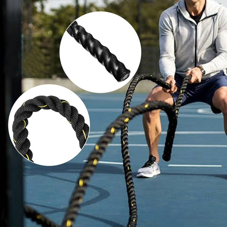 Pro Battle Ropes with Anchor Strap Kit Men Women Poly Dacron Heavy Battle Rope for Strength Training Cardio Workout Fitness Exercise Rope