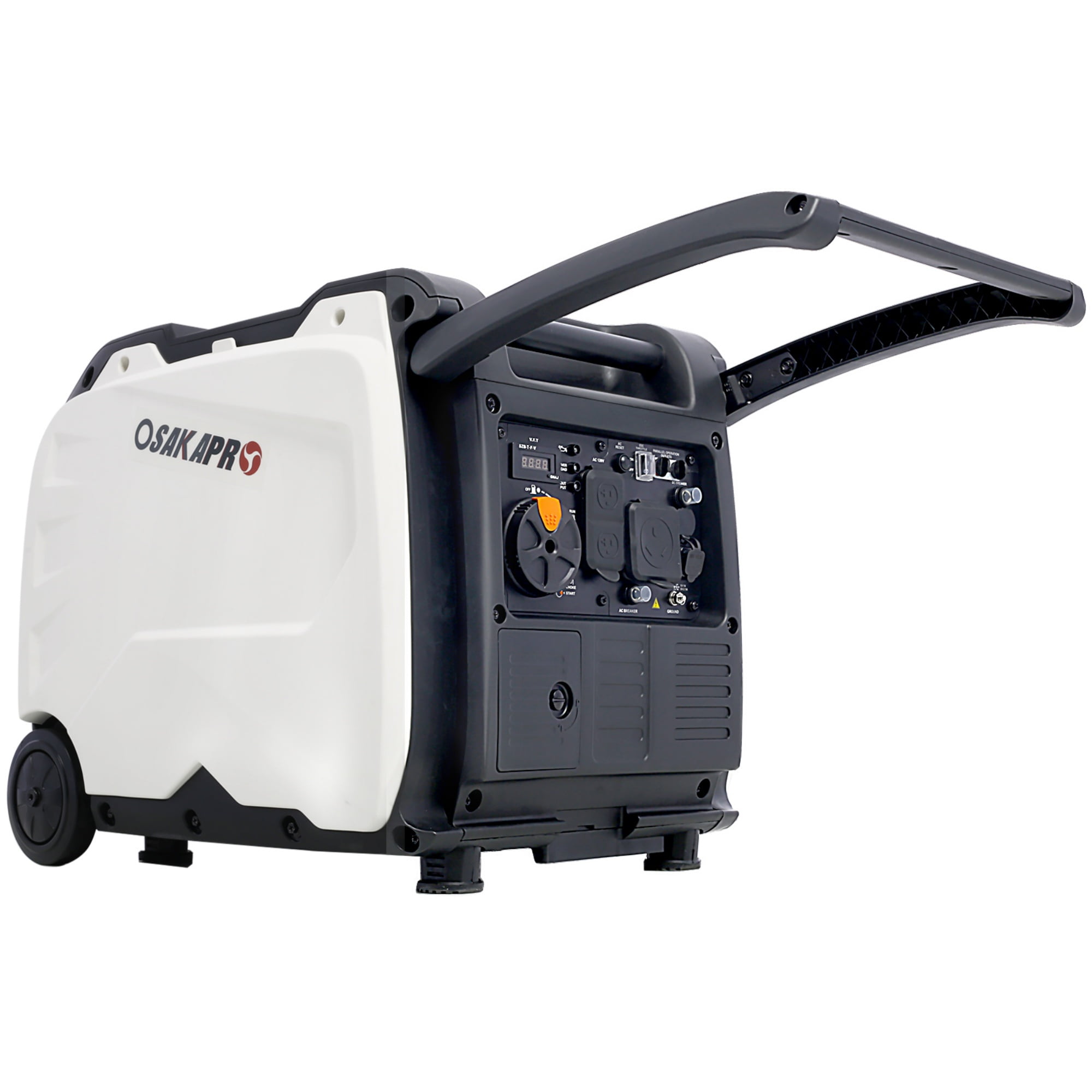 CASEMIOL Portable Inverter Generator, 4500W Electric Start Inverter Generator with Wheel, Quiet Generator with Foldable Handle, 212cc, 4 stroke, CARB, EPA compliant, CO Sensor
