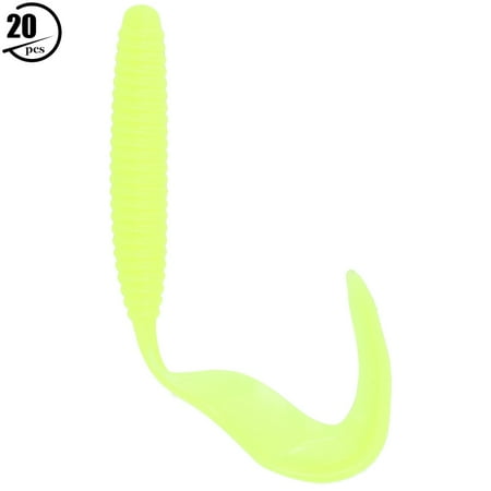 Artificial Soft Plastic Fishing Lures Worm Baits Fish Tackle Accessories (light green M)