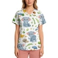 thumbnail image 4 of AHMOMEI Cartoon Animal Print Women's Scrub Tops S-5XL Plus Size Women's Nurse Uniform with Pocket V Neck Short Sleeve Scrubs for Women Tops, 4 of 6