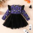thumbnail image 4 of MUXiin Toddler Girl Halloween Clothes Long Sleeve Pumpkin Tulle Dress Fall Outfit, 4 of 6