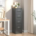 thumbnail image 2 of File Cabinet, 4 Drawers Vertical File Cabinets with Lock for Home Office,Heavy Duty Office Steel Filing Cabinet for Hanging Letters/Legal/A4, Assembly Required,Black, 2 of 7