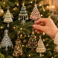thumbnail image 3 of DIY Christmas Tree Beaded Ornament Kit with Pearls Crystals Charms, Beginner-Friendly Holiday Craft for Tree Decor Gift, 3 of 6