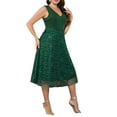 thumbnail image 3 of Gvmfive Women Plus Size Evening Party Dress Sequins Sleeveless Cocktail Formal Swing Dress, 3 of 5