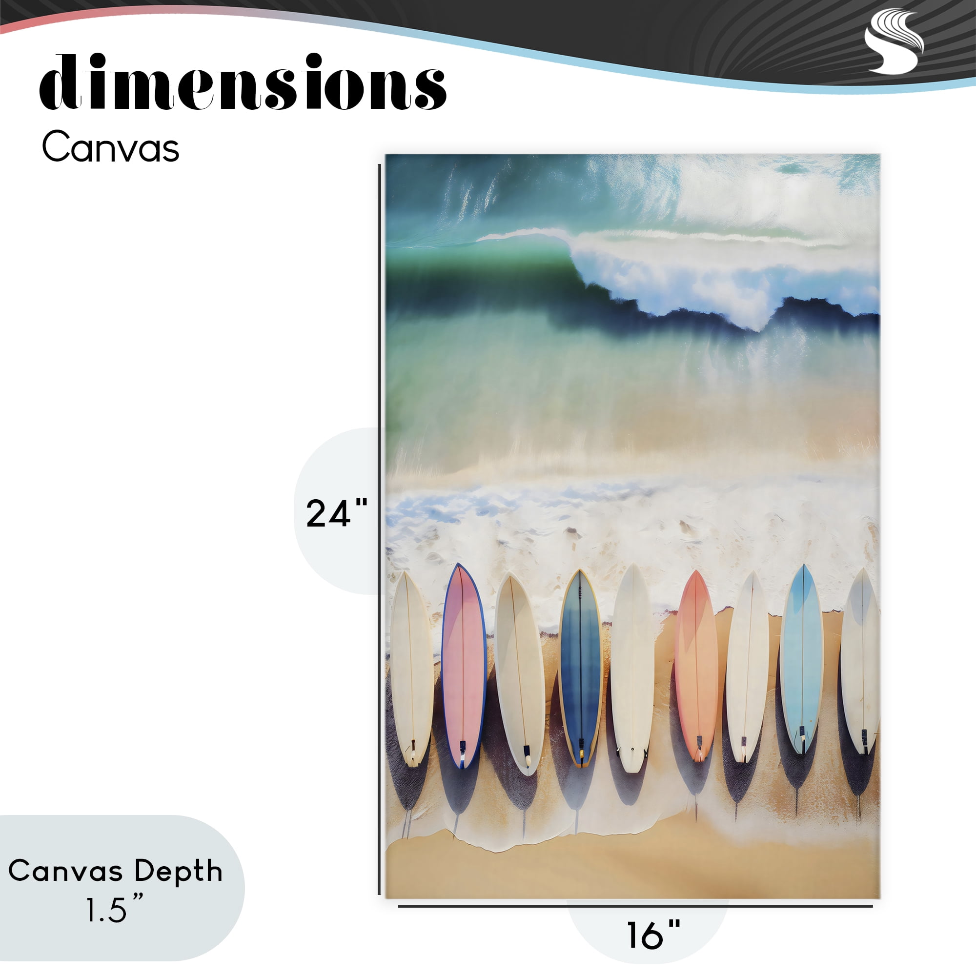 Stupell Industries Aerial View Surfboards Shoreline Canvas Wall Art, design by Creative Studio