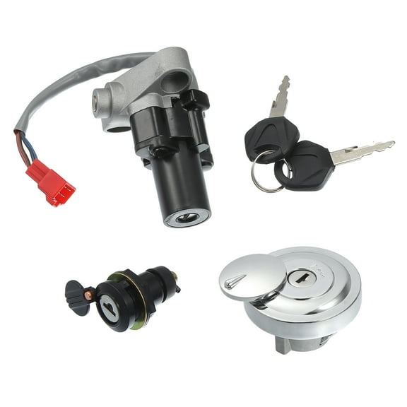 Unique Bargains 1 Set Motorcycle Ignition Switch Fuel Gas Cap Seat Lock with Keys for Yamaha XVS650 V-Star