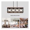 thumbnail image 5 of GDF Studio 4-Light Farmhouse Rectangle Ceiling Light, Chandelier with Adjustable Height, Matte Black, 5 of 8