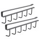 thumbnail image 1 of Organizador ordenado con 6 ganchos para almacenamiento de cocina, estante multifuncional para utensilios debajo del gabinete, ganchos para tazas que protegen el armario sin perforar, para organizar, 1 of 5