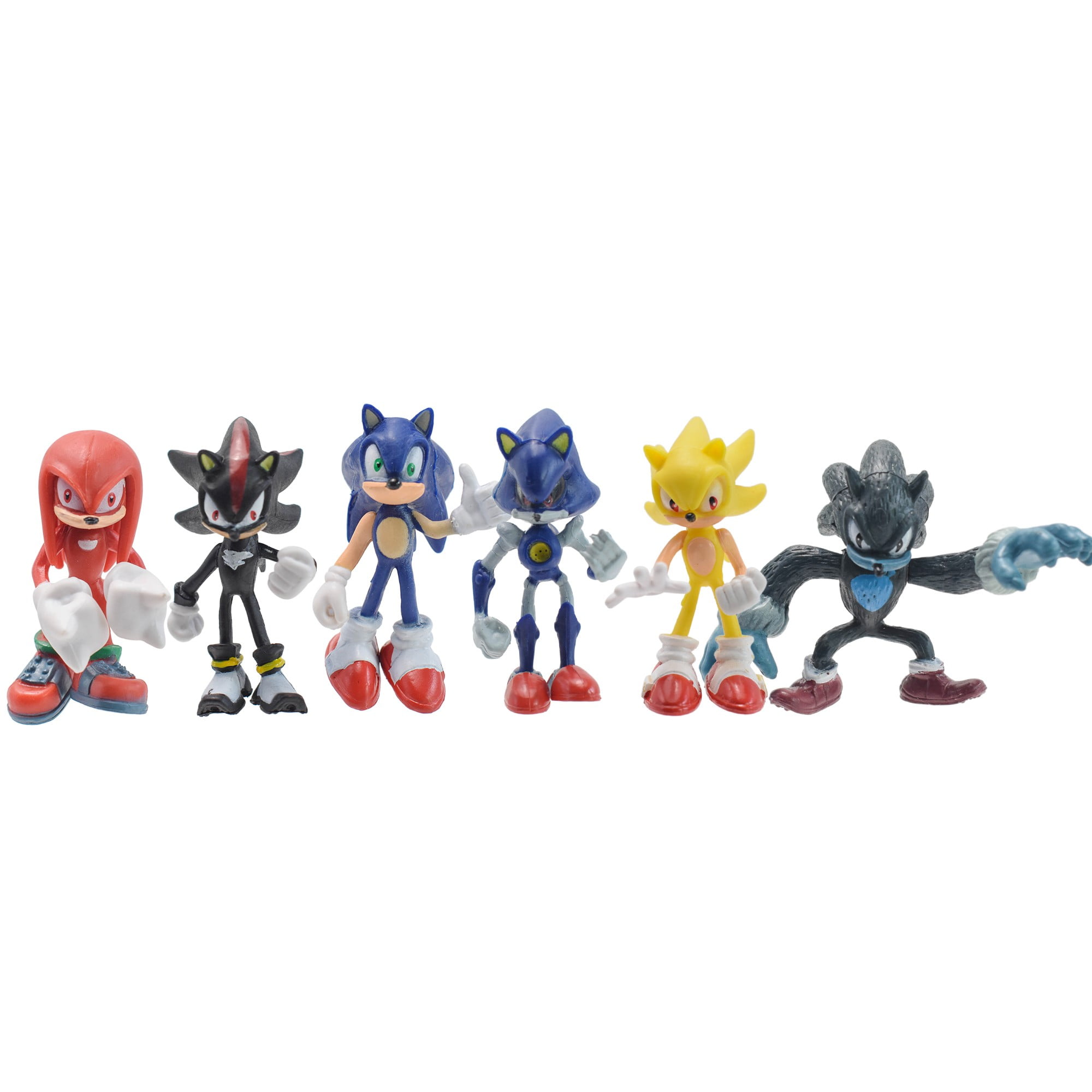 6 Pcs Sonic Classic The Hedgehog PVC Action Figure Model Kids Toy Cake Topper 