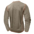 thumbnail image 3 of TOWED22 Men's Henley Shirts Dress Long Sleeve Casual Collarless T-Shirt Button Pullover(Khaki,XL), 3 of 6