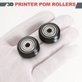thumbnail image 3 of 12pcs 3D Printer Wheels V Slot POM Pulley Wheels Solid High-Speed Gantry Wheel with 625zz Plastic Pulley Linear Bearing for 3D Printer, CNC Machine, Black-5mm, 3 of 6