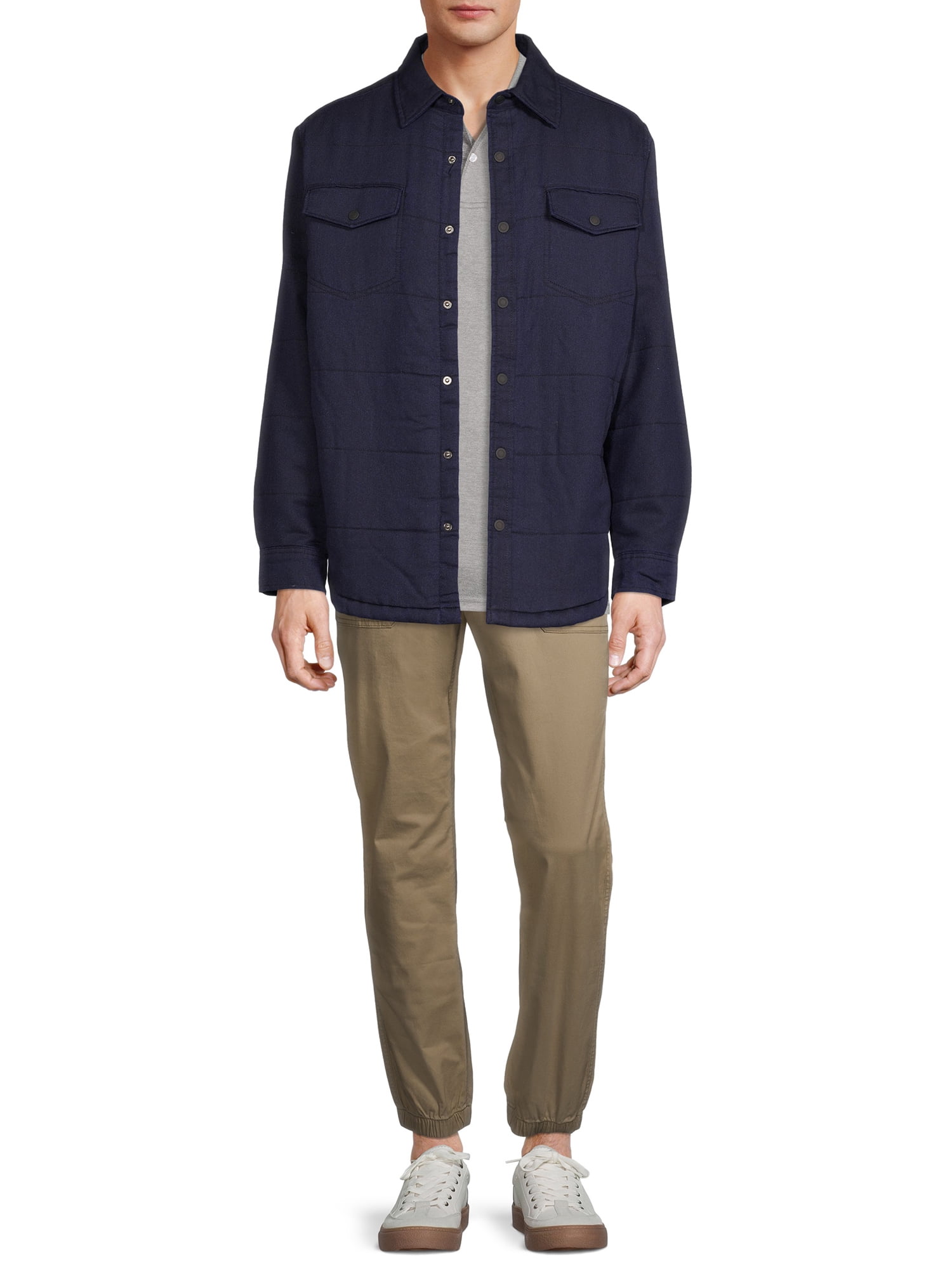 George Men's and Big Men's Shirt Jacket, Up to Size 5XL