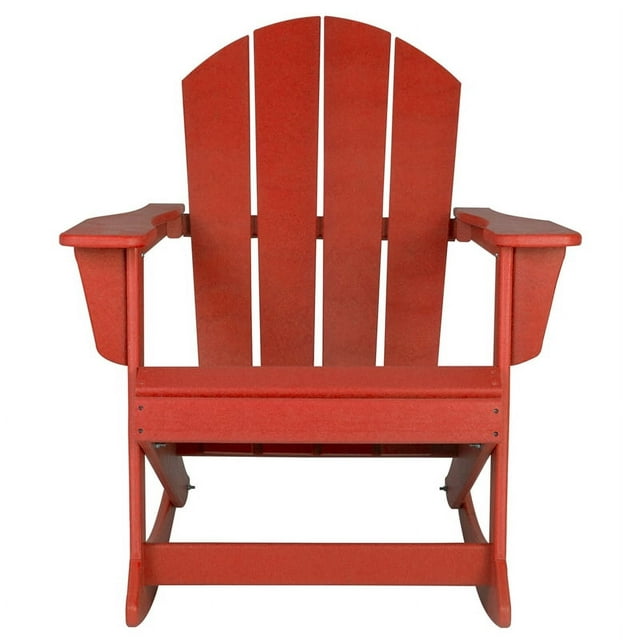Afuera Living Traditional Plastic Outdoor Rocking Chair in Red