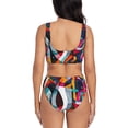 thumbnail image 3 of Honeii Abstract Jazz Instrumental Print Women’s Bikini Set,Two Piece Swimsuit Bathing Suits,Stylish High Elasticity Swimwear for Beach and Pool, 3 of 7
