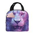 thumbnail image 1 of Fotbe Cool Lion Head Bolsa Térmica con Estampado y Forro de Aluminio Grueso Bolsa de Almuerzo con Bolsillo Frontal para Hombres y Mujeres, Ideal para Trabajo, Escuela, 1 of 8