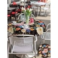 thumbnail image 4 of Boho Pink Flower Outdoor Tablecloth - 60 Inch Round Dining Table Cover, Spring Watercolor Country Floral Plant Waterproof Outdoor Table Cloth with Umbrella Hole & Zipper for Picnic/Patio/Party, 4 of 7