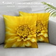 thumbnail image 3 of Shiartex Yellow Flowers Pillow Covers with Zipper Closure for Couch Sofa Indoor Outdoor - Breathable Short Plush Material - Square Design - 1PC 20x20in, 3 of 5