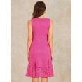 thumbnail image 3 of DARING DIVA Lace Cocktail Boat Neck Evening Sheath Dress XS Hot Pink, 3 of 6