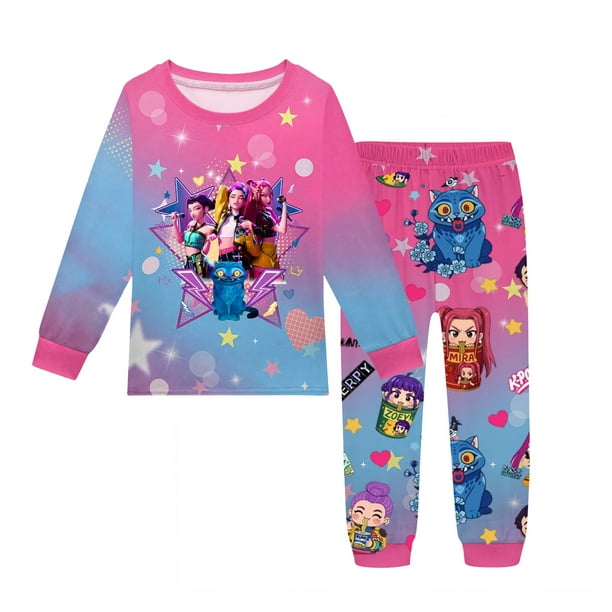 Pop cazadora para niña Dem on Hunter Pajamas Set,Rumi,Mire Zoeyy Kids Long Sleeve Pajamas,Anime Frame Graphic Sleepwear PJs Boys Girls