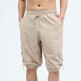 thumbnail image 6 of Ceisia Men's Cotton Casual Lantern Shorts Relaxed Fit with Elastic Drawstring Waist & Side Lace-Up Detail Gifts, 6 of 7
