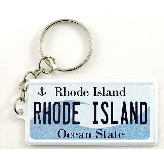 Rhode Island License Plate Aluminum Ultra-Slim Rectangular Souvenir Keychain