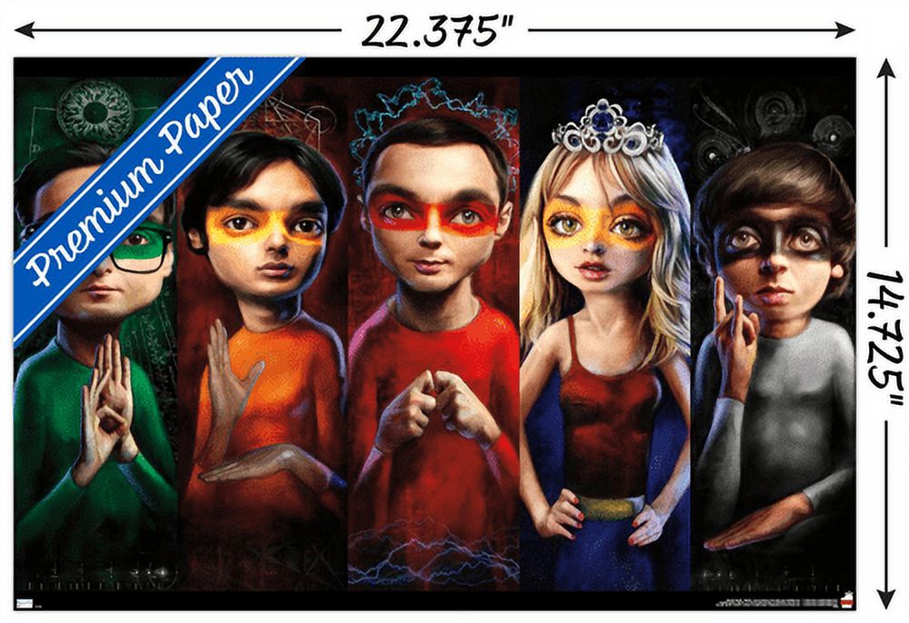 The Big Bang Theory - Faces Wall Poster, 14.725" x 22.375"
