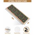 thumbnail image 5 of Christmas Black Stair Treads for Wooden Steps Indoor Runner Rug Carpet, Xmas Poinsettia Leaves Farmhouse Stripes 4 Pieces Peel and Stick Staircase Step Treads Covers Washable Throw Door Mats, 30"x8", 5 of 7